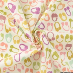 Tissu coton Enduit motif casques audio vintage