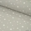 Tissu coton Enduit motifs étoiles fond gris -Oeko tex