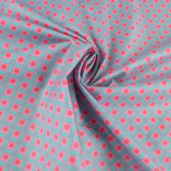 Tissu coton Enduit Retro flowers motif fleurs fuchsia