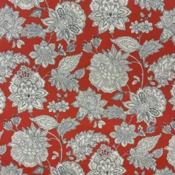 Tissu coton enduit Sharma fleurs Indiennes - Rouge
