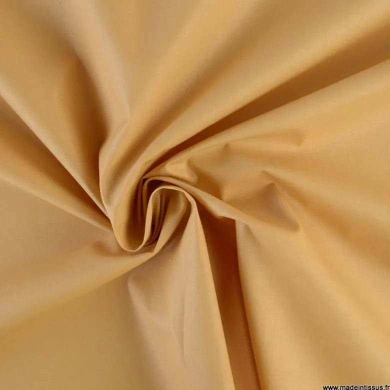 Tissu coton Enduit uni Avoine - Oeko tex