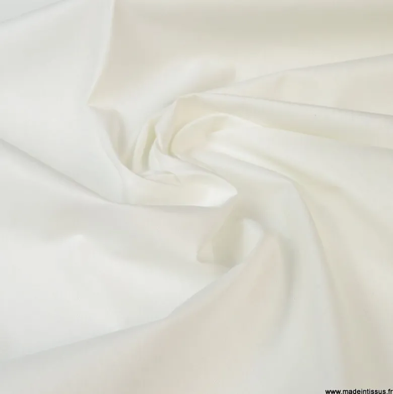 Tissu coton Enduit uni blanc - Oeko tex