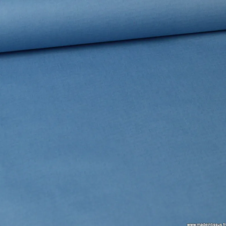 Tissu coton Enduit uni bleu Denim -Oeko tex