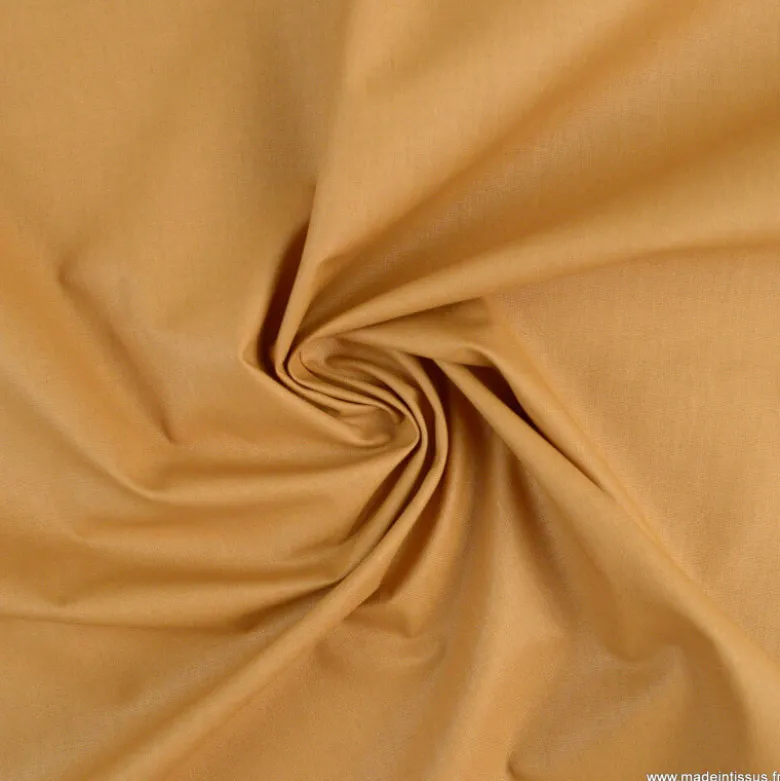 Tissu coton Enduit uni Camel -Oeko tex