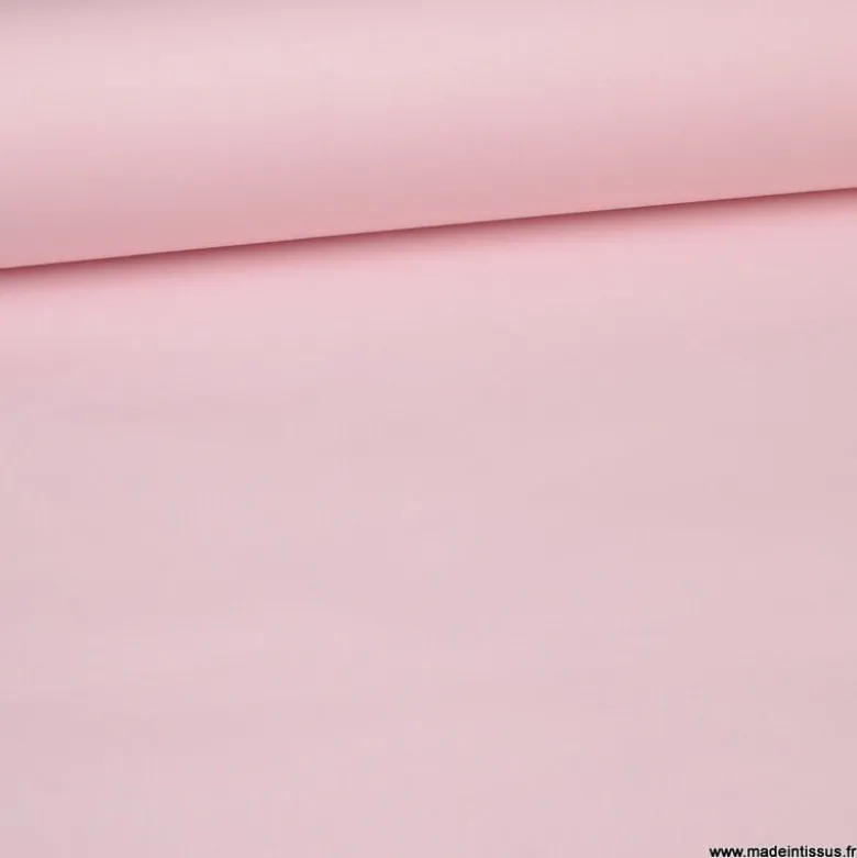 Tissu coton Enduit uni Rose Blush -Oeko tex