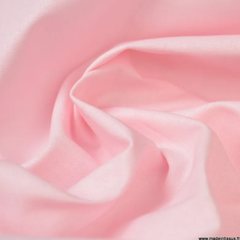 Tissu coton Enduit uni Rose Blush -Oeko tex