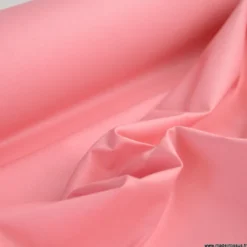 Tissu coton Enduit uni Rose Sorbet - Oeko tex