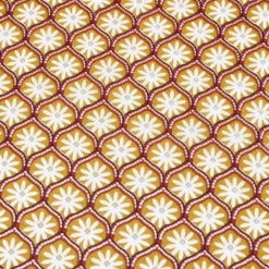 Tissu coton Enduit Zea motif fleurs graphique jaune