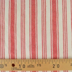 Tissu coton Eugene tissé teint à rayures rouges