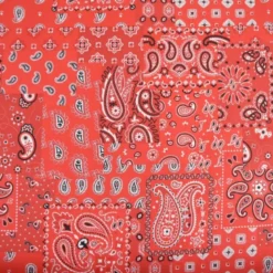 Tissu coton Farwest motif Bandana Rouge - OEKO TEX