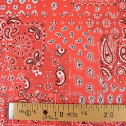 Tissu coton Farwest motif Bandana Rouge - OEKO TEX