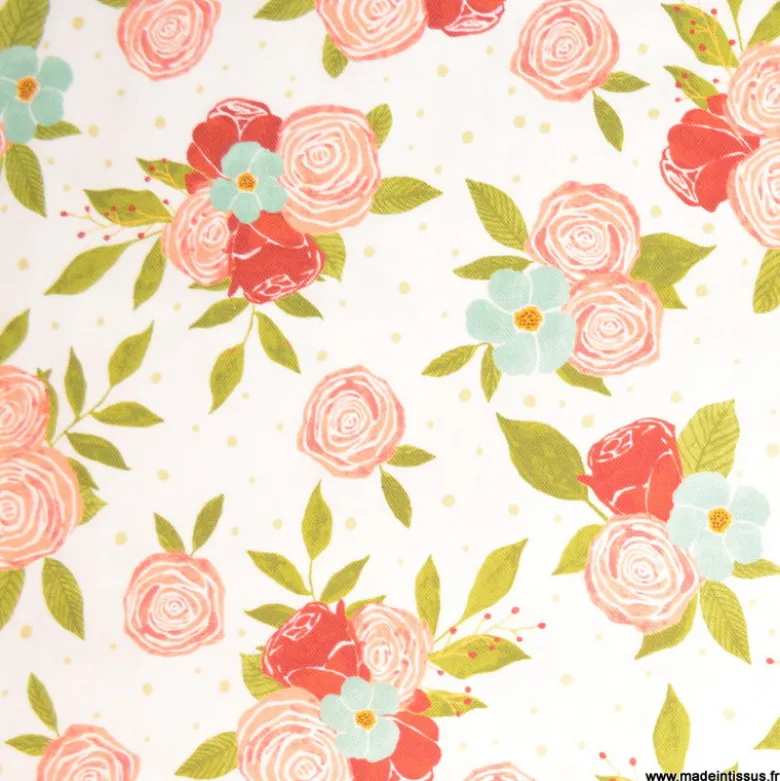 Tissu coton fleuri Moon Light Garden - RJR fabric - OEKO TEX