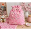 Tissu coton Foil motif fleurs cerisier Japonais - Rose