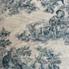 Tissu coton Gabrielle toile de Jouy - Aspect Lin Bleu marine
