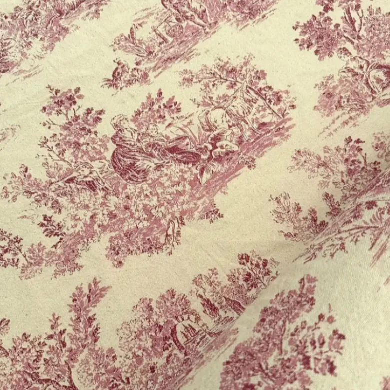 Tissu coton Gabrielle toile de Jouy - Aspect Lin
