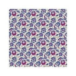 Tissu coton Gange motif fleurs bleu - OEKO TEX