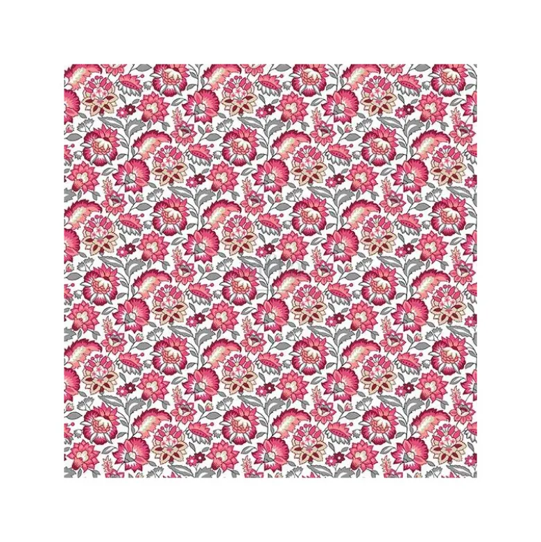 Tissu coton Gange motif fleurs rose - OEKO TEX