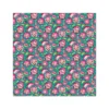 Tissu coton Gange motif fleurs turquoise et rose - OEKO TEX