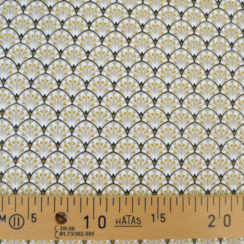 Tissu coton Gaudi écailles Beige - OEKO TEX