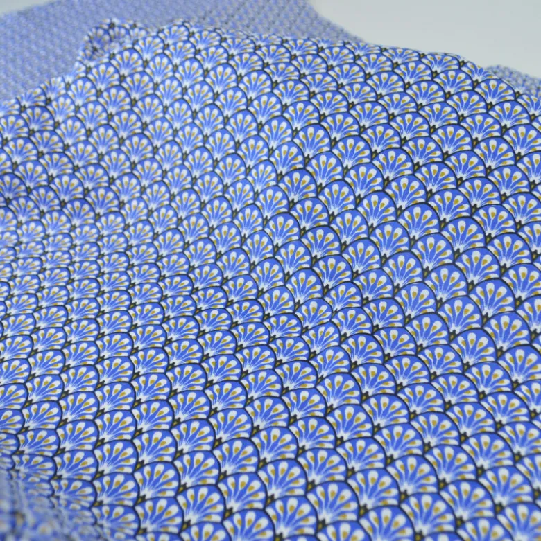 Tissu coton Gaudi écailles Bleu encre - OEKO TEX