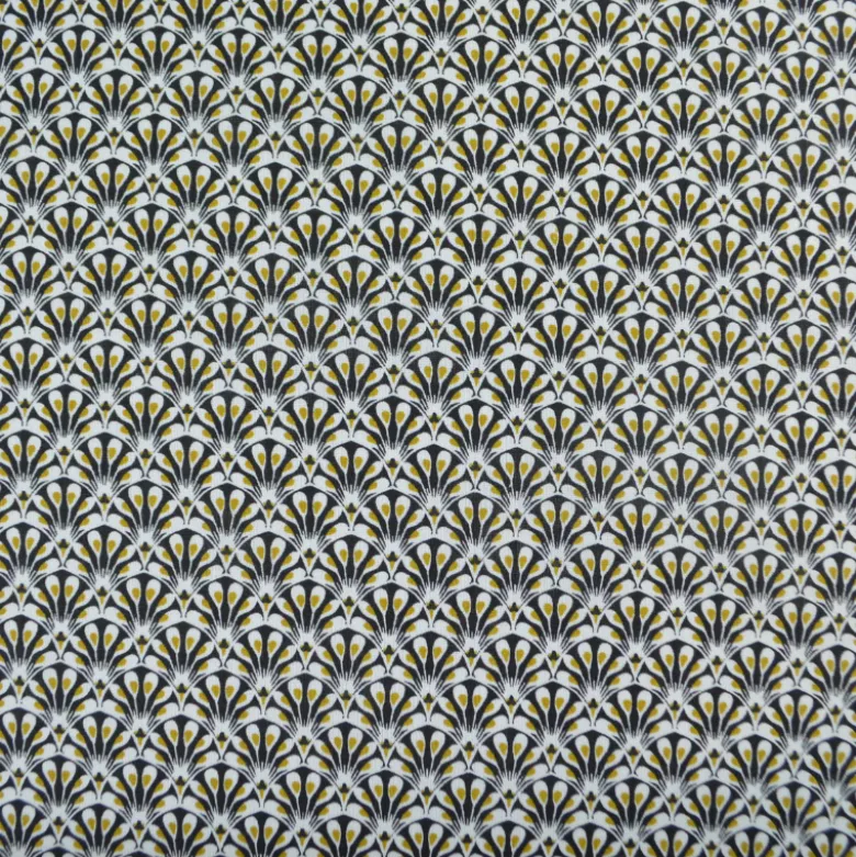 Tissu coton Gaudi écailles Noir - OEKO TEX