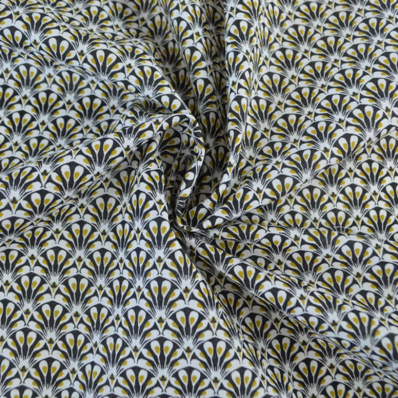 Tissu coton Gaudi écailles Noir - OEKO TEX