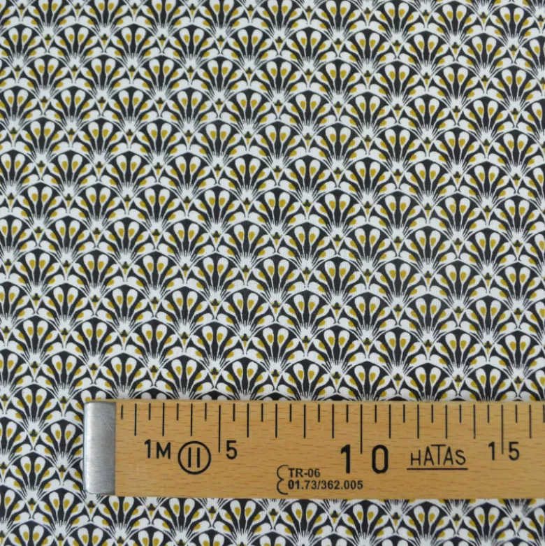 Tissu coton Gaudi écailles Noir - OEKO TEX