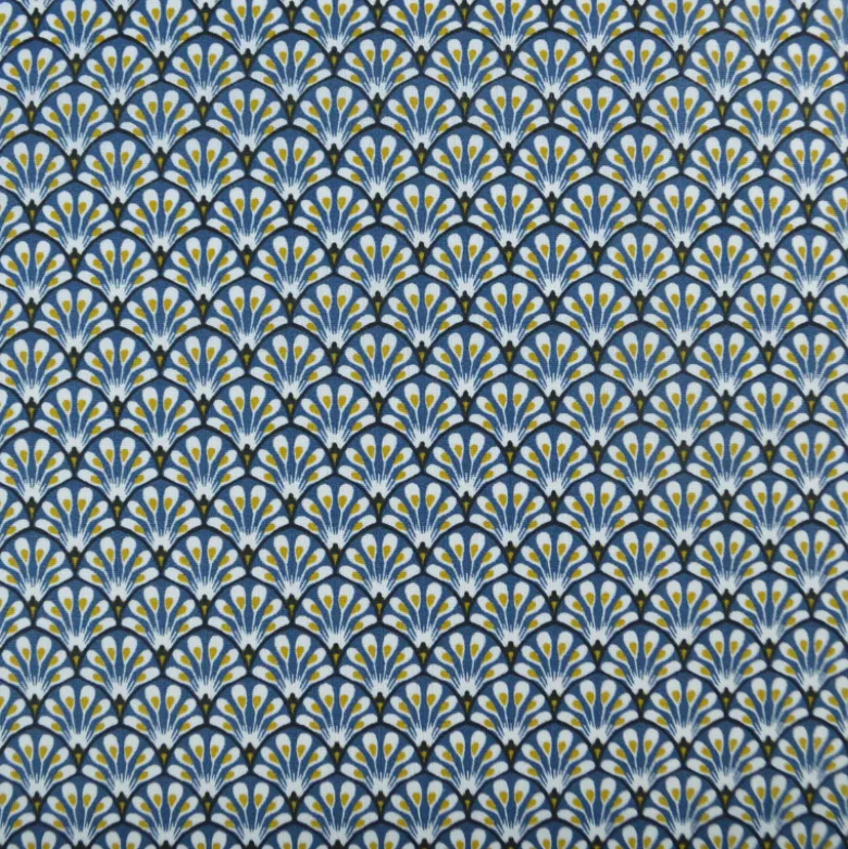 Tissu coton Gaudi écailles Pétrole - OEKO TEX
