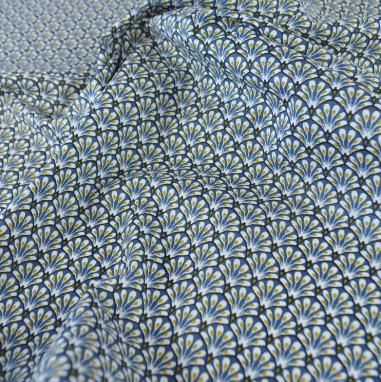 Tissu coton Gaudi écailles Pétrole - OEKO TEX