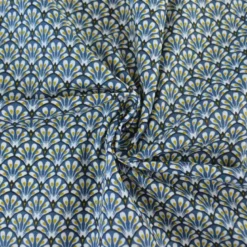 Tissu coton Gaudi écailles Pétrole - OEKO TEX