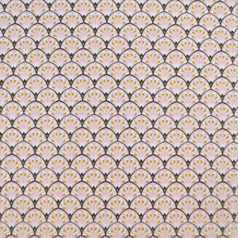Tissu coton Gaudi écailles Rose - OEKO TEX