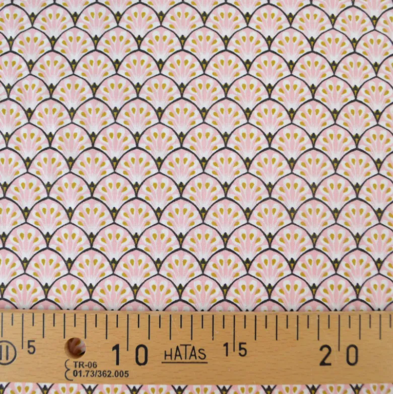 Tissu coton Gaudi écailles Rose - OEKO TEX