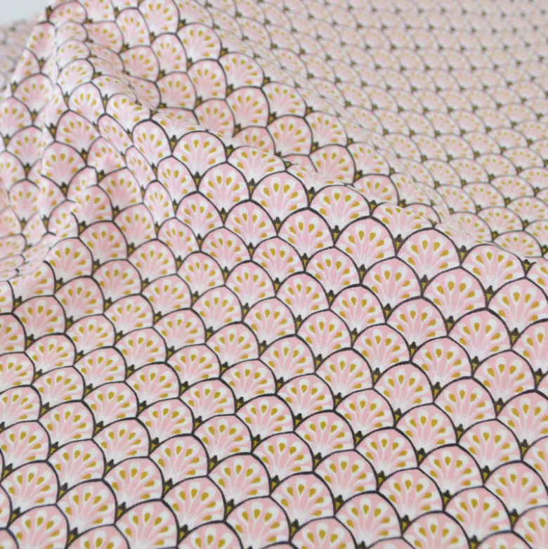 Tissu coton Gaudi écailles Rose - OEKO TEX