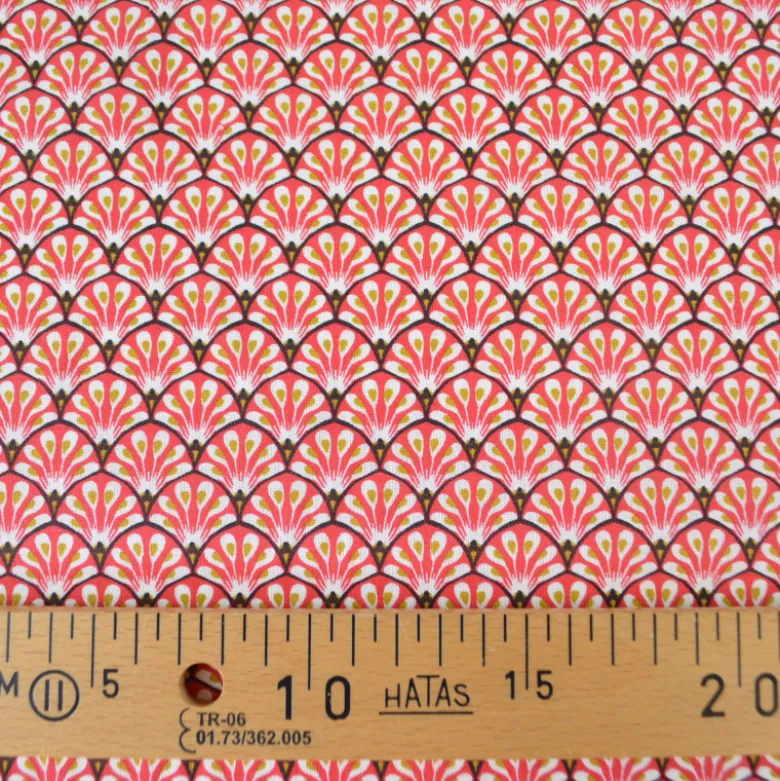 Tissu coton Gaudi écailles Rouge - OEKO TEX