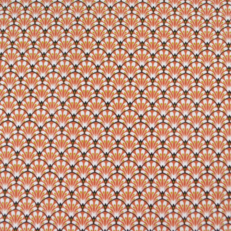 Tissu coton Gaudi écailles Terracotta - OEKO TEX