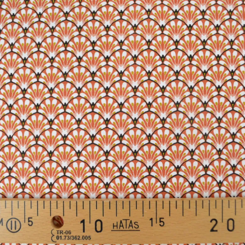 Tissu coton Gaudi écailles Terracotta - OEKO TEX