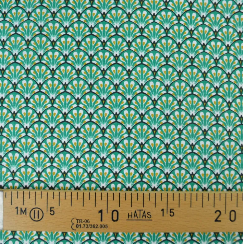 Tissu coton Gaudi écailles Vert - OEKO TEX