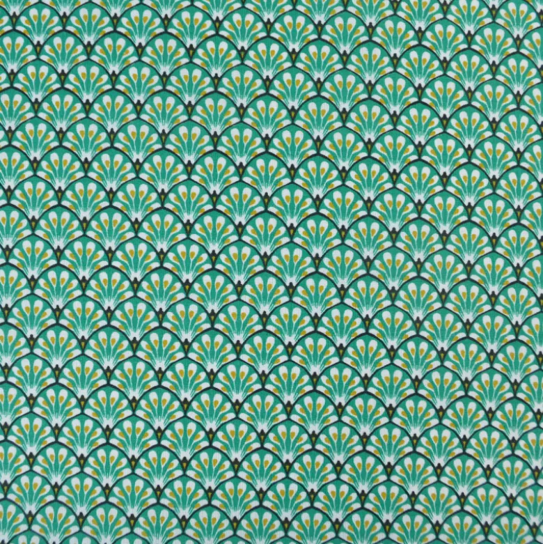 Tissu coton Gaudi écailles Vert - OEKO TEX