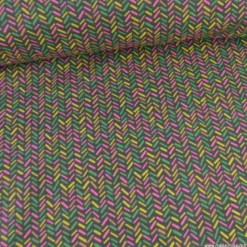 Tissu coton Gérard motif graphique bleu et orange - OEKO TEX
