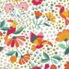 Tissu coton Iguazu exotique motif toucans et fleurs fond Blanc - OEKO TEX
