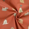 Tissu coton imprimé chiens fond terracotta - OEKO TEX