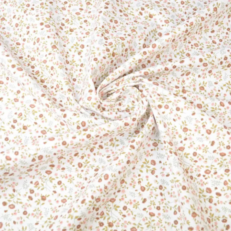 tissu coton imprimé fleurs et fleurettes Tomette et thym - OEKO TEX
