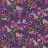 Tissu coton imprimé Maria motif fleurs violet et orange - OEKO TEX