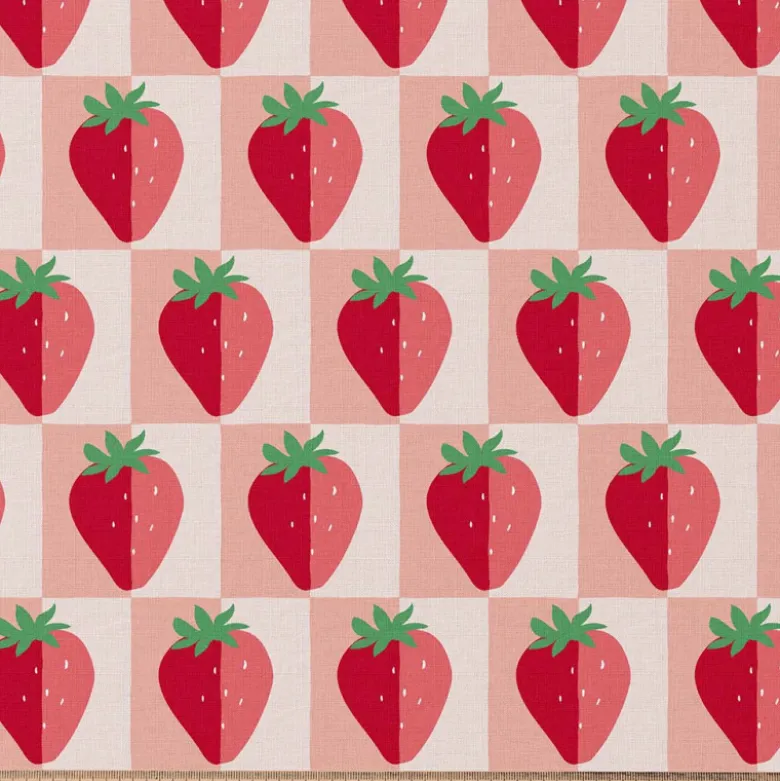 Tissu coton imprimé Mariguette motif fraises - OEKO TEX