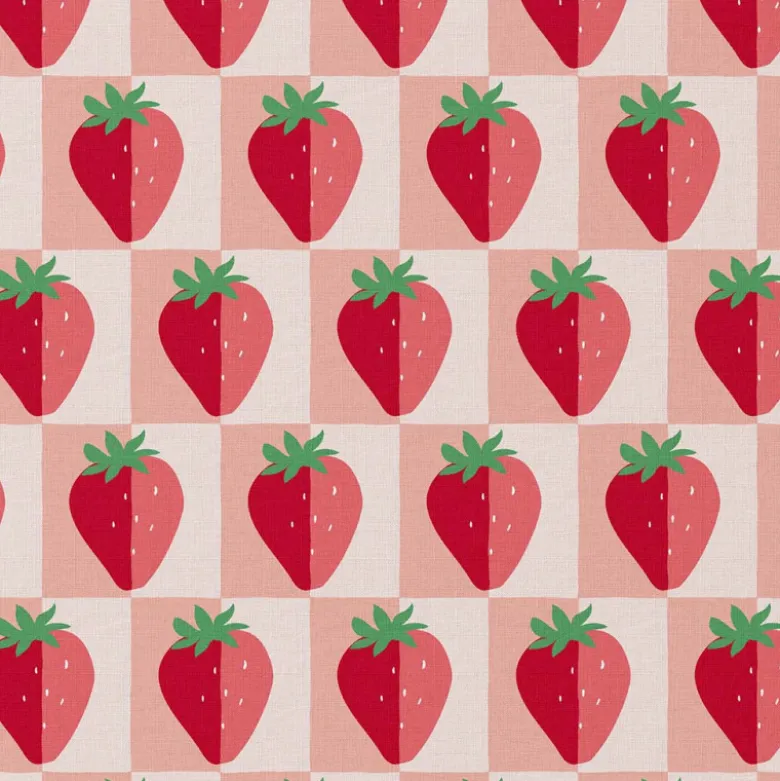 Tissu coton imprimé Mariguette motif fraises - OEKO TEX