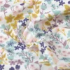 Tissu coton imprimé petites fleurs ocre, céladon et violine -OEKO TEX - Motif Milly