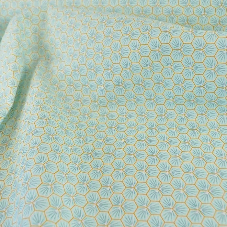 Tissu coton imprimé Riad Aqua - OEKO TEX