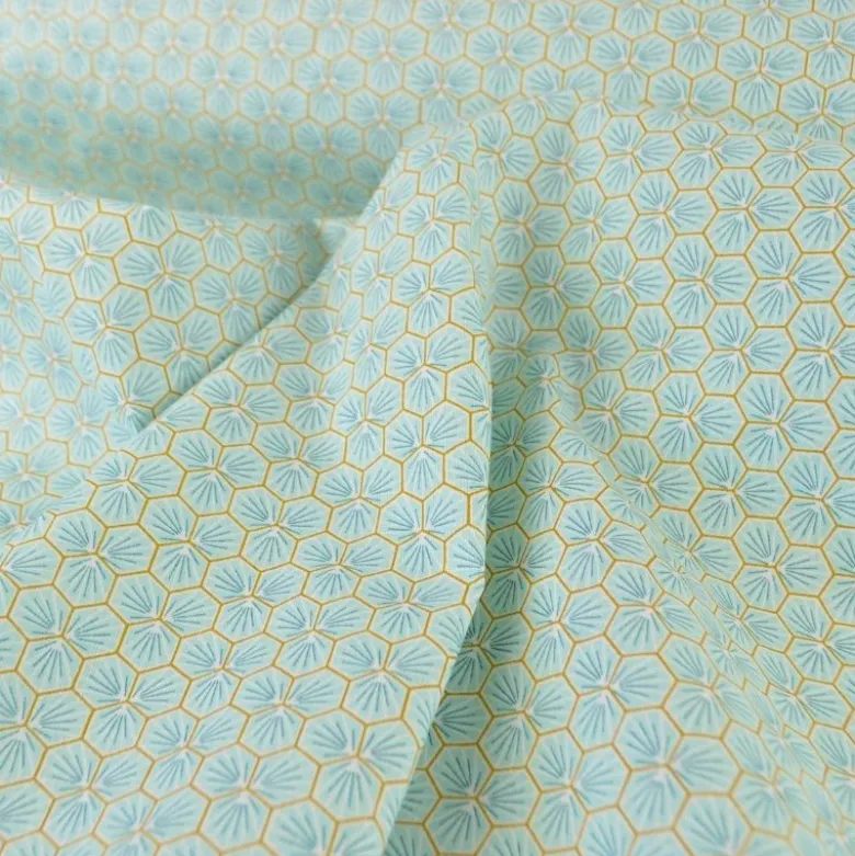 Tissu coton imprimé Riad Aqua - OEKO TEX