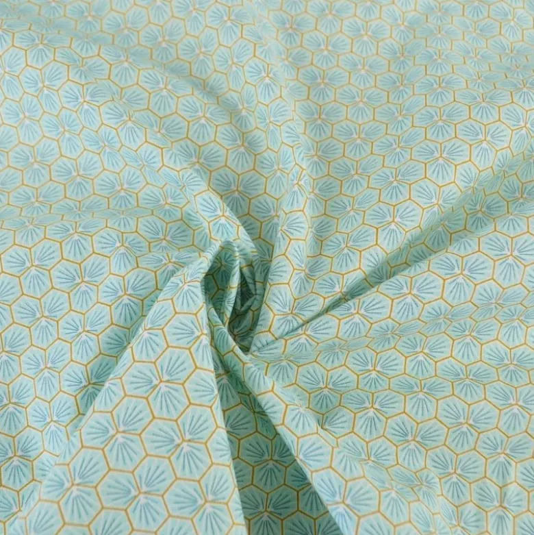 Tissu coton imprimé Riad Aqua - OEKO TEX