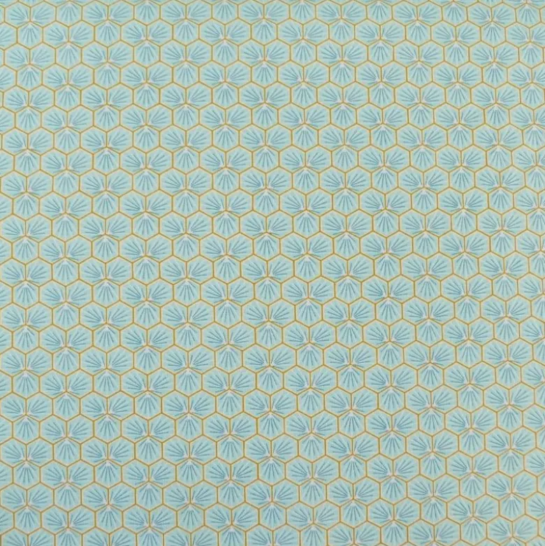 Tissu coton imprimé Riad Aqua - OEKO TEX